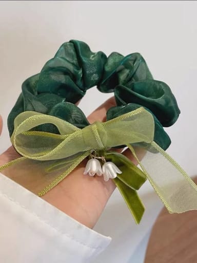 Lily of the valley dark green Vintage Flower Alloy satin Hair Barrette /Multi-Color Optional