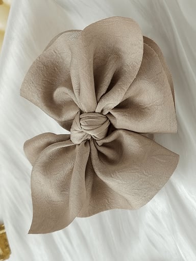 Apricot color Satin Vintage Bowknot Alloy Jaw Hair Claw
