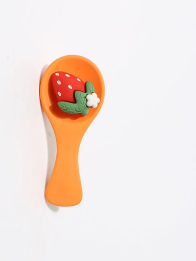 Strawberry spoon hairpin 26x64mm Plastic Cute cartoon cute funny character spoon Hair Barrette