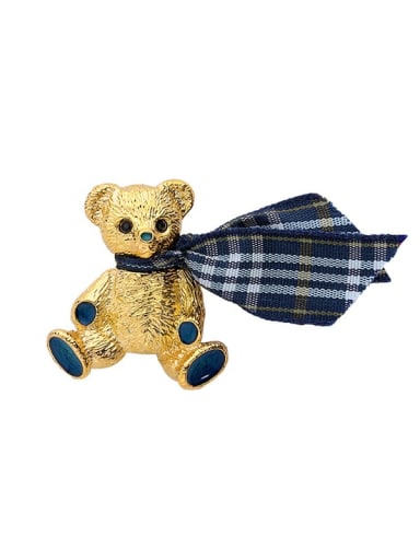 Alloy Fabric Bear Vintage Brooch