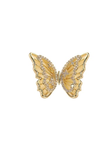 custom Brass Cubic Zirconia Acrylic Butterfly Trend Brooch