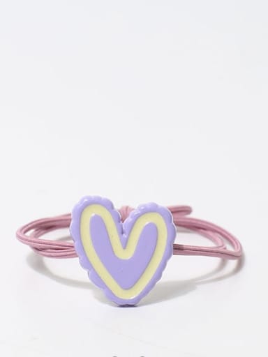 Purple White Border Love Plastic Cute Heart Hair Rope