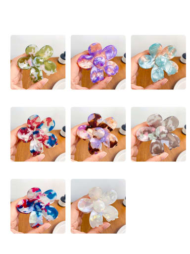 custom Cellulose Acetate Trend Flower Alloy Multi Color Jaw Hair Claw