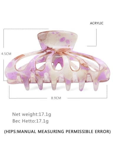 purple Acrylic Minimalist Geometric Multi Color Jaw Hair Claw
