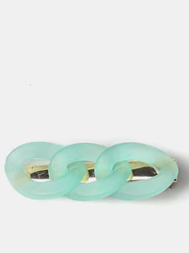Green Glow Chain Hairpin Plastic Cute Geometric Alloy Hair Barrette