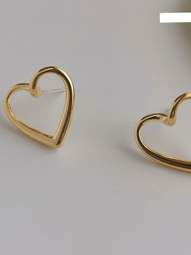 14K copper plating Copper Alloy Heart Trend Korean Fashion Earring