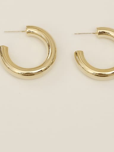 Copper Alloy Round Minimalist Hoop Trend Korean Fashion Earring