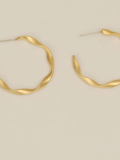 Matte Gold 006 Copper Alloy Round Minimalist Stud Trend Korean Fashion Earring