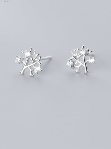 925 Sterling Silver Tree Minimalist Stud Earring