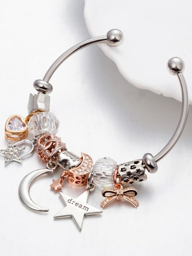 custom Copper Alloy Crystal Star Trend Charm Bracelet