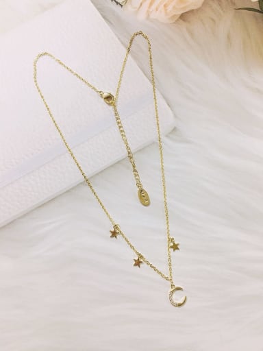 Gold Cubic Zirconia Star Dainty Initials Necklace