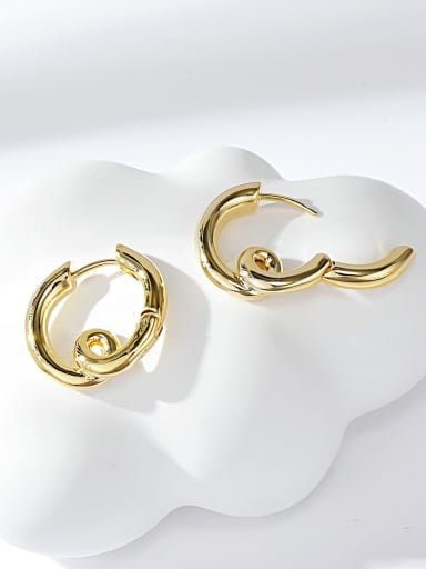 Gold Zinc Alloy Gold Plated Irregular Stud Earring