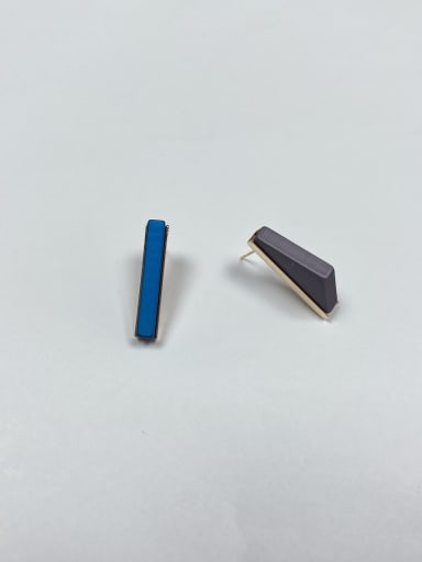 Blue and gray Zinc Alloy Enamel Irregular Minimalist Stud Earring