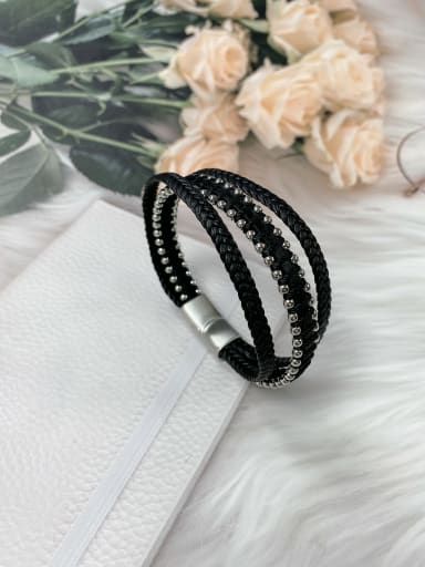 Stainless steel Leather Irregular Trend Bracelet
