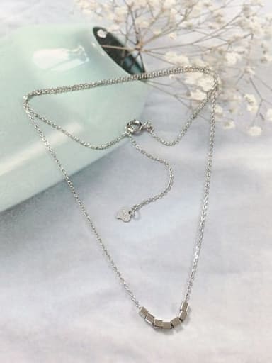 Silver 925 Sterling Silver Dainty Initials Necklace