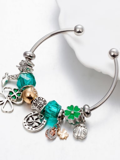 custom Copper Alloy Crystal Enamel Irregular Vintage Charm Bracelet