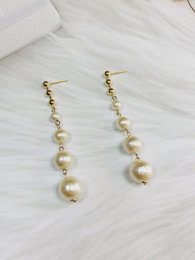 custom Zinc Alloy Imitation Pearl Bead Cage Trend Drop Earring
