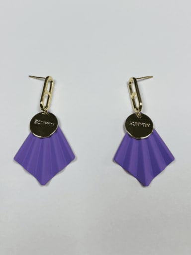 Purple Zinc Alloy Enamel Irregular Trend Earring