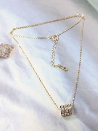 Gold 925 Sterling Silver Cubic Zirconia Cone Dainty Initials Necklace