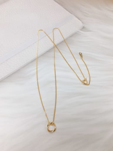 Gold 925 Sterling Silver Round Dainty Link Necklace