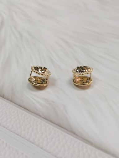 custom Brass Cubic Zirconia Irregular Trend Huggie Earring