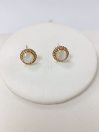 custom Brass Cats Eye Cone Dainty Stud Earring