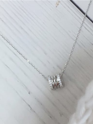 custom 925 Sterling Silver Cubic Zirconia Cone Dainty Initials Necklace