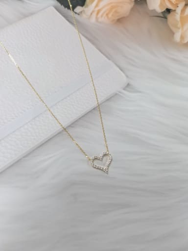 custom 925 Sterling Silver Cubic Zirconia Heart Dainty Initials Necklace