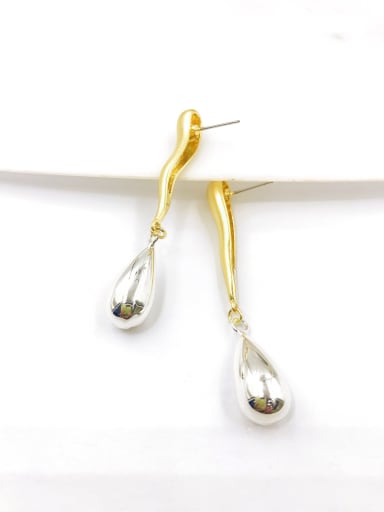 gold+imitation rhodium Zinc Alloy Water Drop Minimalist Drop Earring