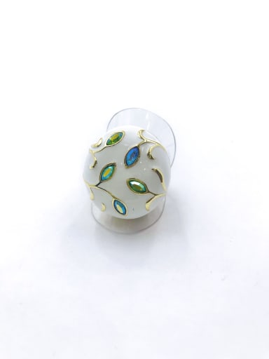 custom Zinc Alloy Enamel Glass Stone Multi Color Round Trend Band Ring