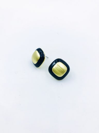 Zinc Alloy Enamel Square Minimalist Stud Earring