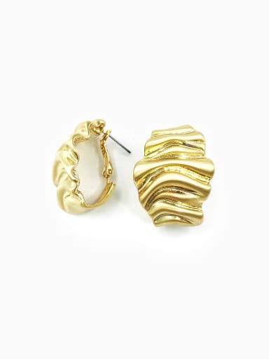 Gold Zinc Alloy Irregular Minimalist Huggie Earring