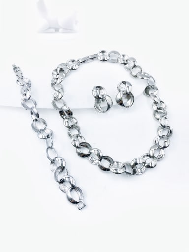 Zinc Alloy Minimalist Earring Bracelet and Necklace Set