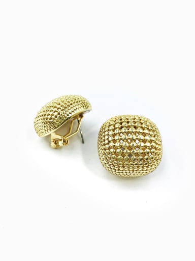 Gold Brass Square Minimalist Clip Earring