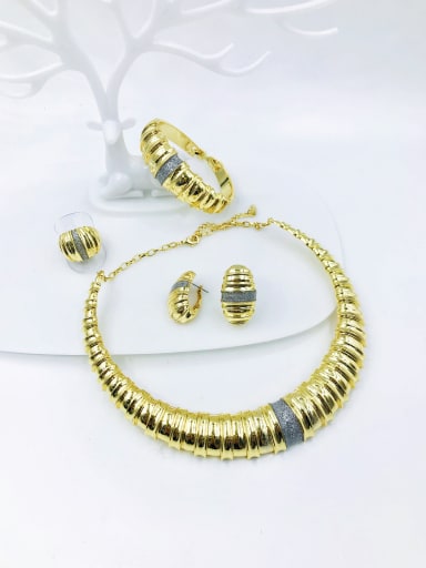 Zinc Alloy Minimalist Irregular Ring Earring Bangle And Necklace Set