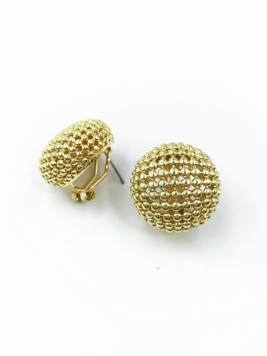 Brass Round Minimalist Clip Earring