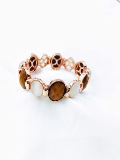 Zinc Alloy Resin Brown Oval Trend Band Bangle