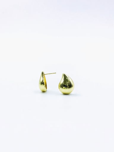 Gold Brass Water Drop Minimalist Stud Earring