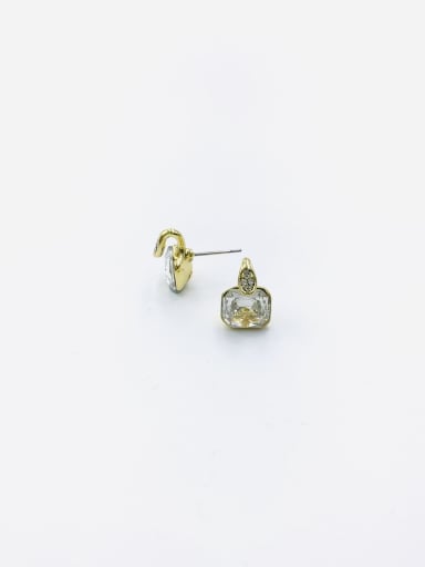Clear Zinc Alloy Glass Stone Champagne Geometric Minimalist Stud Earring