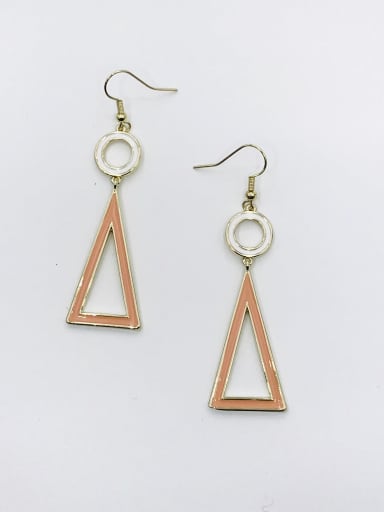 GOLD+WHITE+ORANGE Zinc Alloy Enamel Triangle Minimalist Hook Earring