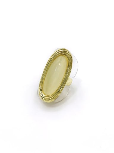 custom Zinc Alloy Cats Eye White Oval Minimalist Band Ring