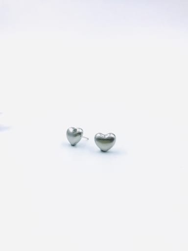 imitation rhodium Zinc Alloy Heart Minimalist Stud Earring