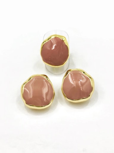 Pink Zinc Alloy Trend Irregular Enamel Ring And Earring Set