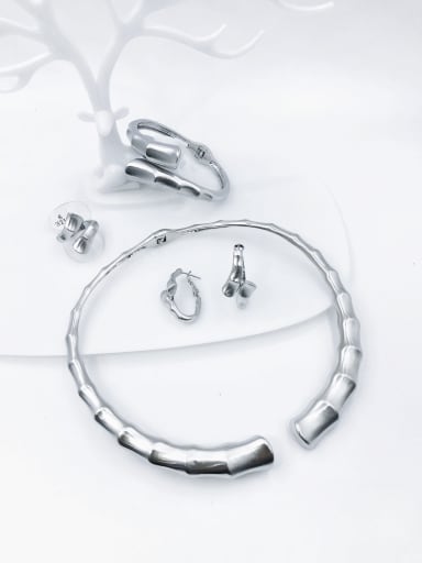 custom Zinc Alloy Minimalist Irregular Ring Earring Bangle And Necklace Set