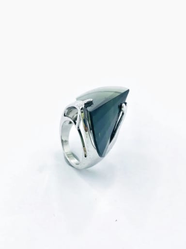 imitation rhodium+gray glass Brass Glass Stone Yellow Irregular Statement Band Ring