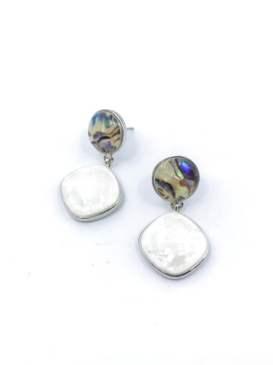 Zinc Alloy Shell Multi Color Round Minimalist Drop Earring