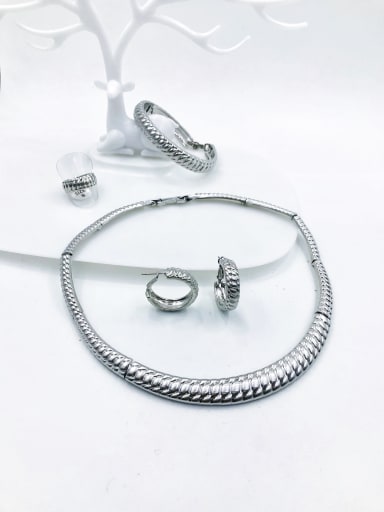 Zinc Alloy Minimalist Ring Earring Bangle And Necklace Set