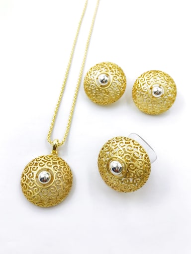 custom Classic Round Zinc Alloy Earring Ring and Necklace Set