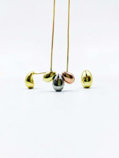 Multi Zinc Alloy Minimalist Water Drop Earring and Necklace Set