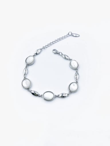 custom Zinc Alloy Shell White Oval Dainty Bracelet